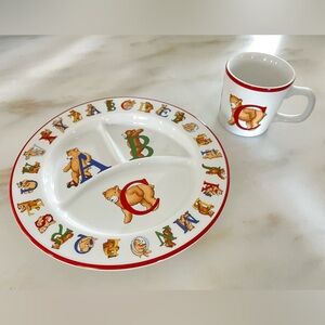 Tiffany & Co. “Alphabet Bears” Porcelain Plate & Mug Set